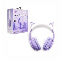 Moxom Wireless HiFi Cat Stereo Headphones STN-07 with LED light Purple Moxom Wireless HiFi Cat Stereo Headphones STN-07 with LED light Purple